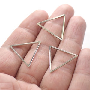 1 x 24 x 24  mm  , Silver Tone  Triangle  Ring  Shape Findings