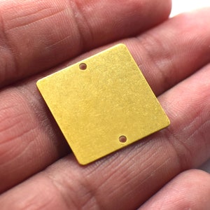 Raw Brass  Square  Shape Blanks  -  2 Hole   Findings ,  0.5 x 20 x 20 mm