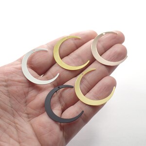 0.6 x 33 mm , Laser Cut  Crescent Earring Charms,  Crescent Findings - L112