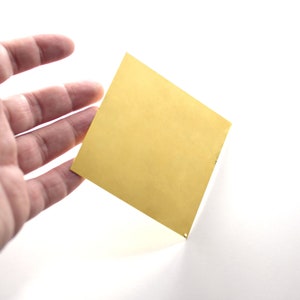 80 mm  Raw Brass  Big Square  Shape Blanks  -   1 Hole   0.5 x 80 x 80 mm