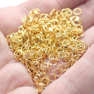 0.6 x 4 mm , 24K Shiny Gold Plated Jump Rings Connectors