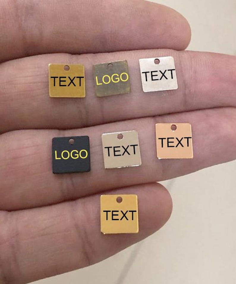 Custom Jewelry Logo Square Charms -10 Pieces -personalized Logo Square ...