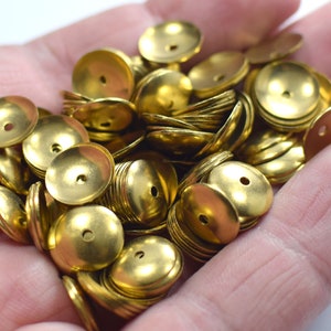 Raw Brass   Bead Caps - Round Bead Caps - 0.5 x 10 mm