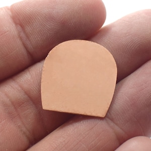 0.8 x 20 x 20 mm, Raw Copper D Shape Charms -  No Hole