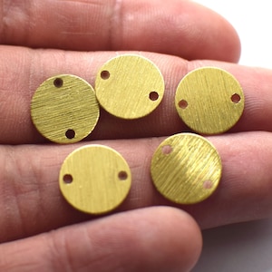 Roh messing strukturierte Stempelscheibe - Runde 2 Loch Erkenntnisse, 0,8 x 12 mm