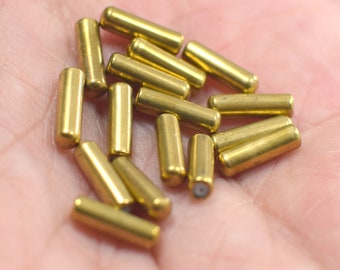 3 x 10  mm , Raw Brass  Needle Pin Rubber Stoppers