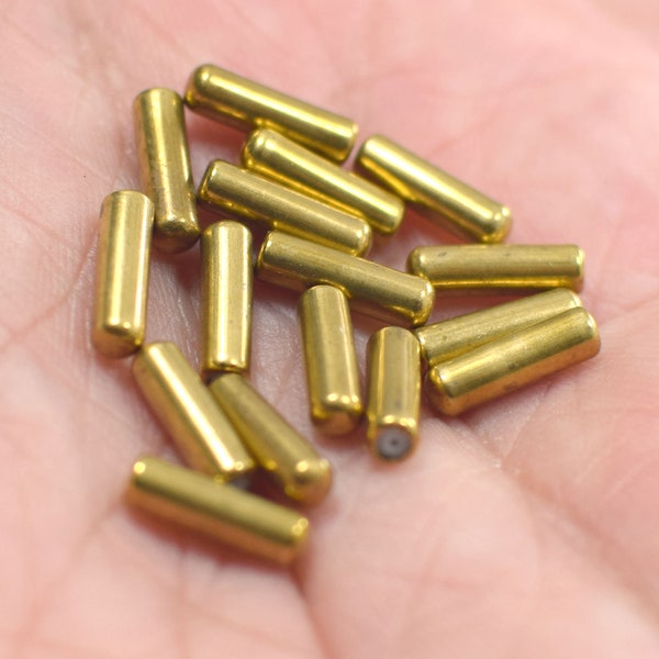 3 x 10 mm , Raw Brass Needle Pin Rubber Stoppers