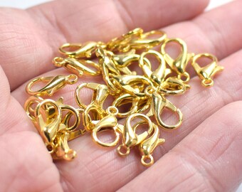 7 x 12 mm , cierres de langosta de tono dorado - 2