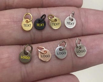 Custom Jewelry Logo Charms -Personalized Logo Charms -Jewelry Tag Charms - 0.8 x 6 mm - Jewelry Label Findings