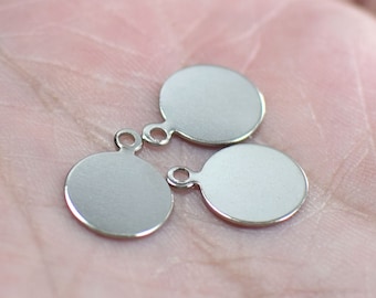 Silver Tone Round Stamping Blanks - Round Findings - 0.5 x 10 mm