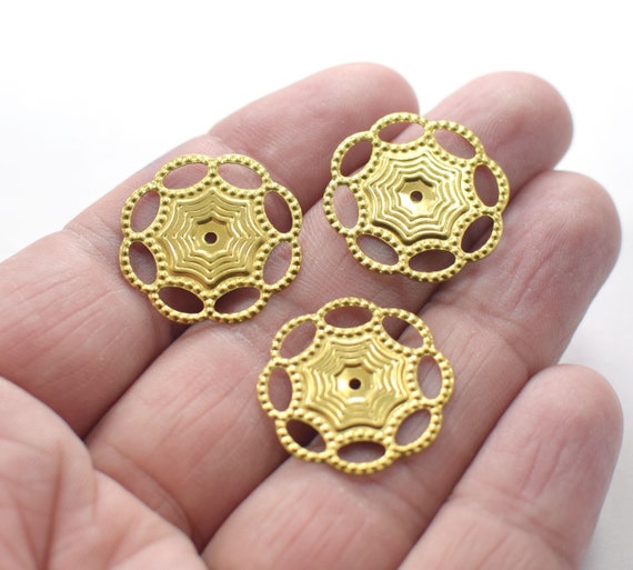 0.5 x 22 mm、真鍮ラウンドフラワーチャーム - Etsy 日本