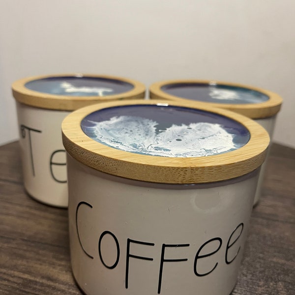 Stackable Tea Coffee Sugar Canisters Etsy UK