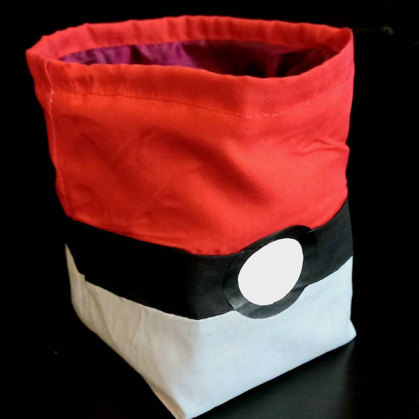 Extra Large Dice Bag - Drawstring Dice Bag - Pokemon - Pokeball - Comic