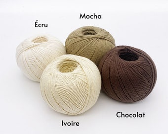 Combed cotton yarn 1mm 300m - Recycled cotton balls - Crochet, knitting, macramé, punch needle, embroidery, amigurumi