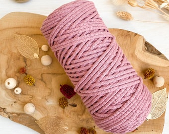 PREMIUM Corde coton tressé pour macramé - 3 mm 100 mètres - Bobine pour macramé, crochet et tricot DIY - Paniers, suspensions pour plantes