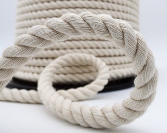 6 to 24mm - Organic wired cotton rope for decoration and rainbow - by the meter - Rainbow Cotton cord, DIY Macrame Rainbow Twisted Rope