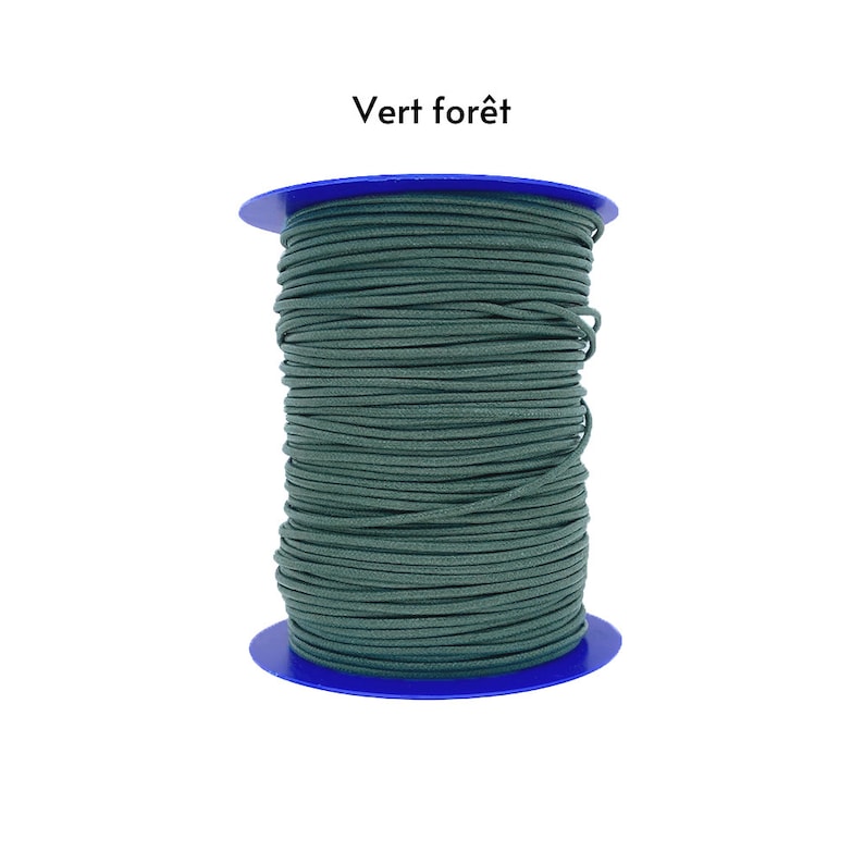 Waxed cotton thread by 10 meters 2.4mm Color of your choice Thread for making jewelry, bracelets, DIY necklaces Vert forêt