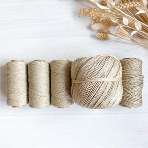 Spago di lino naturale - da 0,3 a 4 mm - Origine Francia o UE