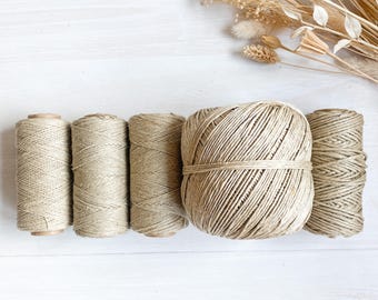 Natural Linen Twine - from 0.3 to 4mm - Origin France or EU