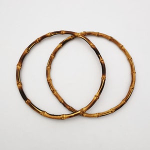 Set of 2 round bamboo handles for bags and DIY - Creation of bags, handbags and shopping bags DIY macramé, knitting, crochet