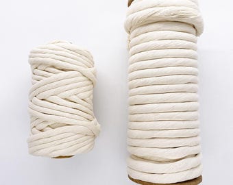 XL Combed Cotton Rope 12 & 25mm - Recycled & Super Soft - Ideal for Wall Hangings, Weaving, Decorative Arts, Macrame