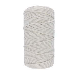 3mm Macrame Cotton Rope Twisted and Combed 150gr, 120m spool of Single and Double Twist cotton for macrame, knitting and crochet
