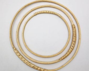 DIY-Kreisring aus Korbgeflecht für Makramee, Reifen, für Traumfänger, Baum des Lebens, Wand-Trockenblumen-Kronenbasis