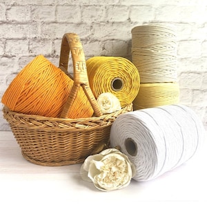 Corde coton torsadée 1-5mm – 1kg – Fil macramé, crochet, tricot, tissage, déco – Certifié GOTS & OEKO-TEX®