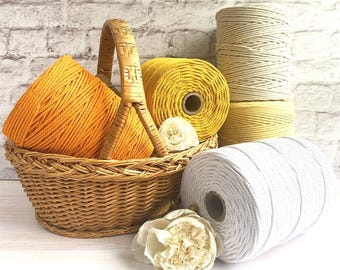 Twisted cotton rope 1-5mm – 1kg – Macrame yarn, crochet, knitting, weaving, decoration – GOTS & OEKO-TEX® certified