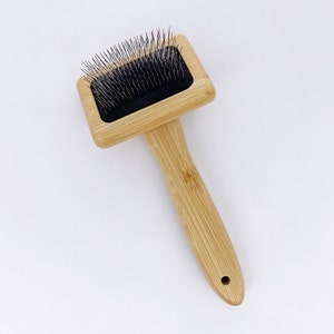 Macraméborstel, franjeborstel, voor macramébladeren en veren, macraméaccessoire, staalborstel met houten handvat, kam