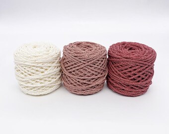 Recycled Paper Braided Rope 4mm 50m - For Macrame, Crochet, DIY
