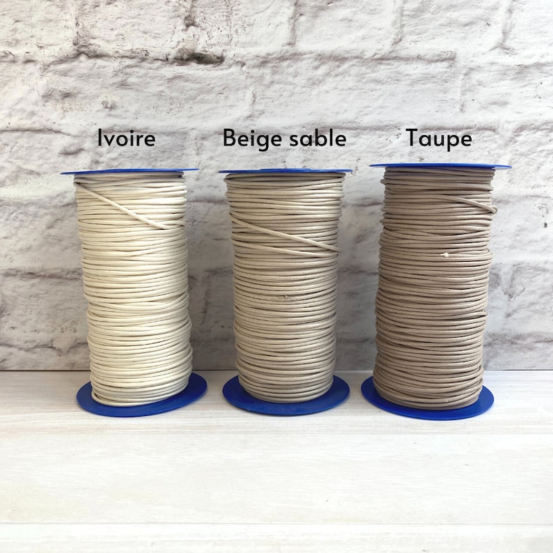 Waxed cotton thread by 10 meters 2.4mm Color of your choice Thread for making jewelry, bracelets, DIY necklaces image 3