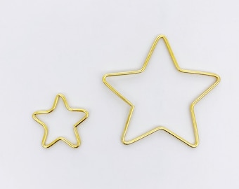 Gold brass metal star - 5cm, 10cm and 35cm - Macramé, dream catcher, sun catcher, DIY objects