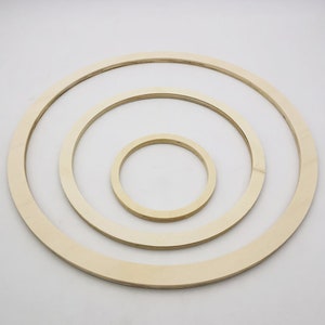 Set of wooden circles and triangles for macramé, dream catchers, DIY and creative hobbies
