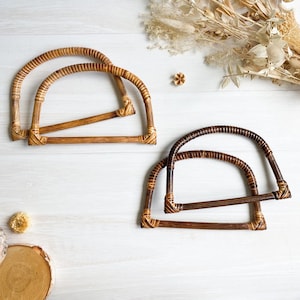 Set of 2 handles for wicker bag D shape - Creation of bags, handbags and shopping bags DIY macramé, knitting, crochet