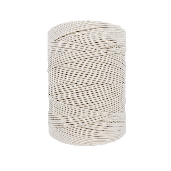 1kg - 1,5mm à 4mm - Corde Coton Tressé Macramé, bobine de corde en coton tressé, fil pour macramé - Fabriqué en France