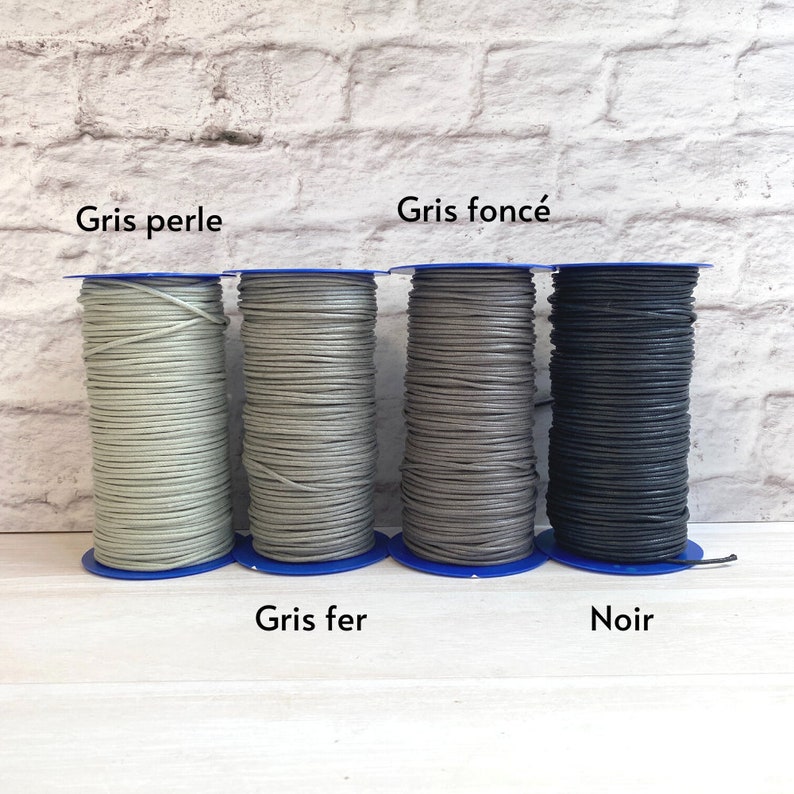 Waxed cotton thread by 10 meters 2.4mm Color of your choice Thread for making jewelry, bracelets, DIY necklaces image 8