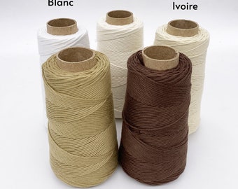 Combed cotton yarn 1.5 to 3mm - Recycled cotton spools - Crochet, knitting, macramé, punch needle, embroidery, amigurumi