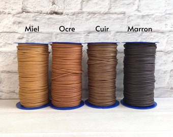 Fil de coton ciré par 10 mètres - 2.4mm - Couleur au choix - Fil pour fabrication de bijoux, bracelets, colliers DIY