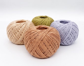 Combed cotton yarn for crochet knitting and macramé - LIMITED EDITION Andalusia yarn - 100% cotton from Andalusia - 100g 200 meters