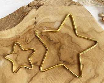Estrella de metal de latón dorado - 5cm, 10cm y 35cm - Macramé, atrapasueños, atrapasoles, objetos DIY