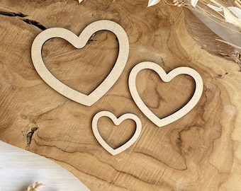 3pcs Wooden Heart Shapes Macrame Dream Catcher Tree of Life DIY Crafts Decoration - Various Sizes