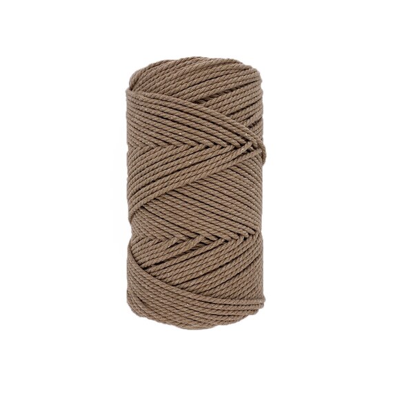 400gr -2.5mm - Corde Coton Torsadé Macramé Recyclé Prestige 100m, bobine de corde coton câblé Double Twist - Certifié OEKO-TEX® & GRS