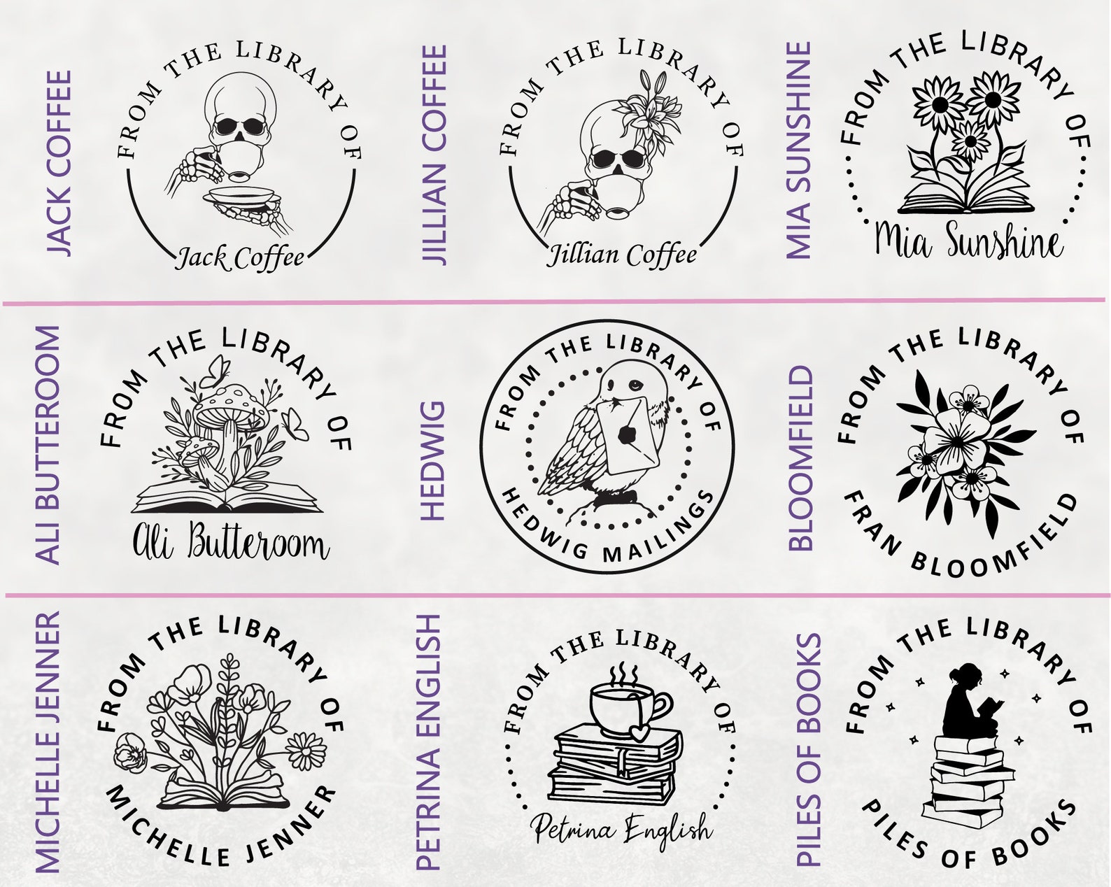 Custom personal embosser for books custom label your library etsy