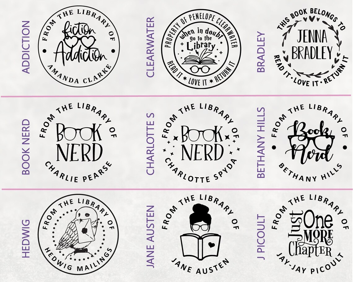Personalized Embosser for Books. Custom label your Library Etsy
