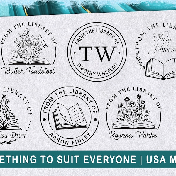 Personalized Book Stamps Etsy