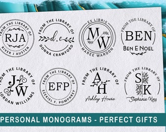 Personalisierter Buchstempel: Individueller Bibliotheksstempel (Exlibris), selbstfärbend oder aus Holz
