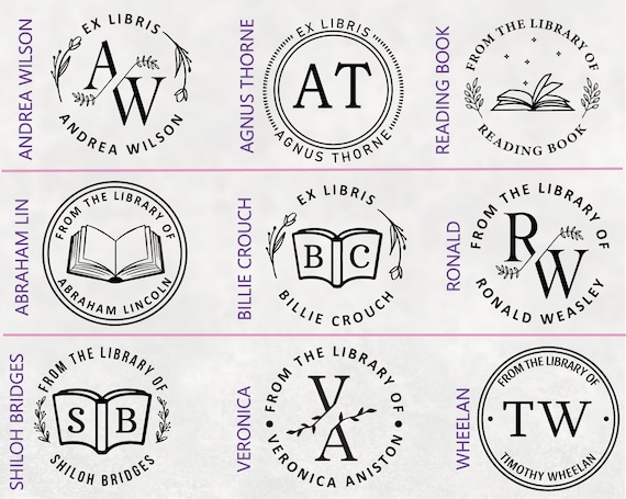 Book Embosser Custom Monogram initials Personal Design Custom Requests From the Library of, Book Belongs to, Ex Libris, Book Lover Gift