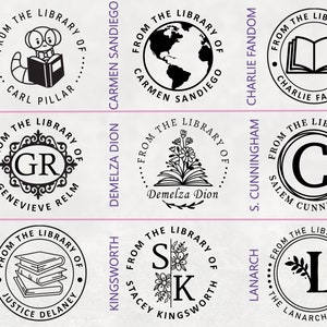 Sello personalizado para libros, sello floral para biblioteca imagen 6