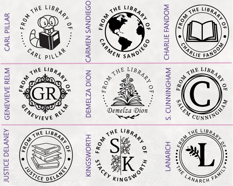 Sello personalizado para libros, sello floral para biblioteca imagen 6